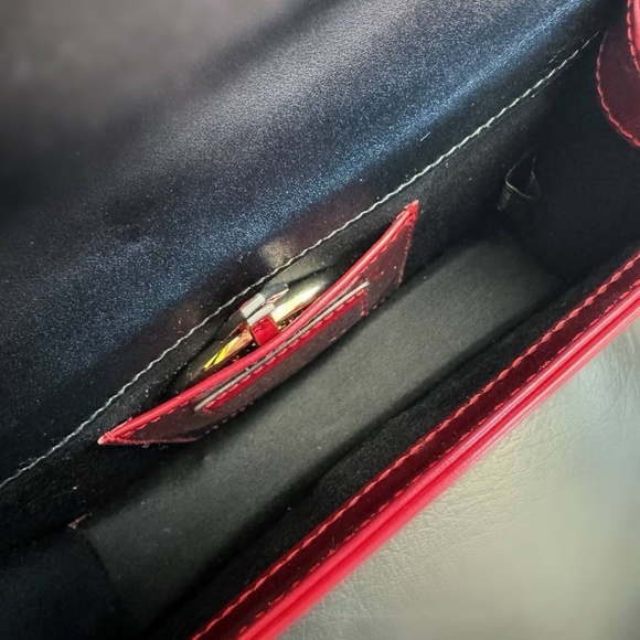 Bvlgari Serpenti Forever Square Crossbody Shoulder Bag Metallic Red Leather Smal - Picture 11 of 14